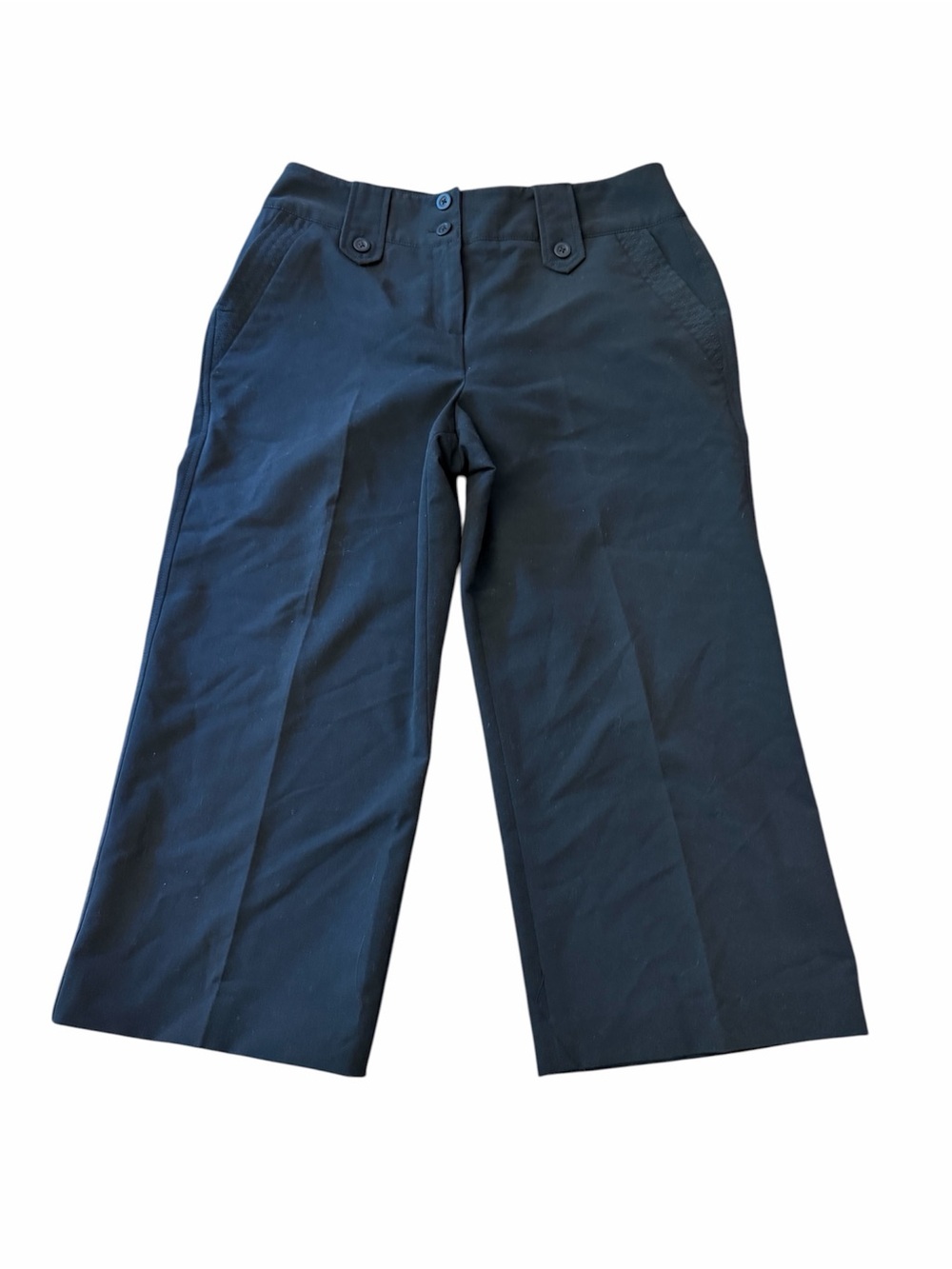 Larry Levine Wide Leg Black Crop Pants
